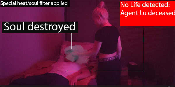 agent lu dies from his soul getting crushed by his partner