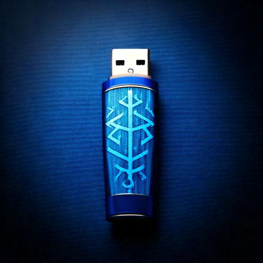 A.I. generated picture of a usb stick with symbols